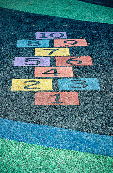 An image of colorful number on playground